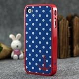 Blue and White Polka Dot Pattern Hard Case with Red Trim and Anchor Design For the NEW Apple iPhone 5 (AT&T, Verizon, Sprint)