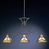 Kichler Lighting 65197 Sonora - Three Light Island, Bronze Finish with Copper Foil Shade Glass