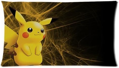 Custom Japanese Anime Cartoon Pokemon Cute Yellow Hamster Pikachu Rectangular Pillow Case 20x36 Inches Creative Personalized Pillowcase Bedding Pillow Slips by Lovely cat