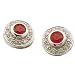 14K White Gold Classic Ruby and Diamond Sphere Earrings