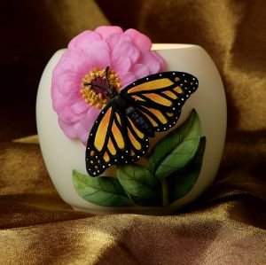 Zinnia & Butterfly Votive Orchid Design