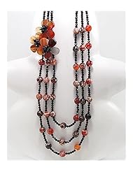Flower Red Agate Necklace In Sterling Silver
