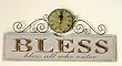 Bless All Who Enter Word Sign and Clock
