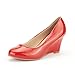 DREAM PAIRS WEDGY Women's Elegant Almond Toe Mid Heel Wedge Pumps Slip On Shoes
