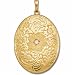 14K Yellow Gold Diamond Oval Rose Locket Charm Pendant