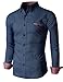 H2H Mens Casual Slim Fit Oxford Button Down Shirts with Chest Pocket