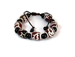 Tibetan Beaded Bracelet made from Etched dZi Beads