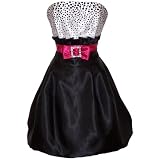 Black White Polka Dot Bubble Mini Cocktail Prom Dress Holiday Party Gown