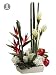 34" Artificial Cream & Red Tropical Flowers Arrangement