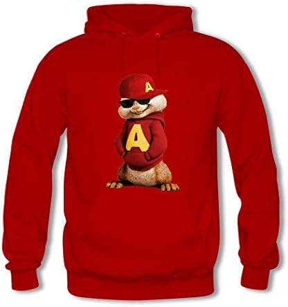 HOZA Diy Men's Alvin And The Chipmunks Custom Printing Adult Hoodie Sweatshirts X-Large Red