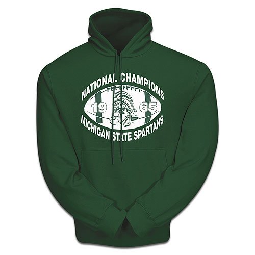 Michigan State Spartans 1965 NCAA National Champions Throwback Hooded Sweatshirt - Large