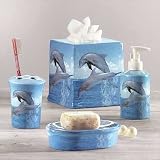 4pc Dolphin Patchwork Bath Set