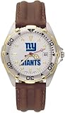 New York Giants Men's All Star Watch with Brown Leather Band