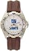 New York Giants Men's All Star Watch with Brown Leather Band