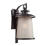Sea Gull Lighting 88331-08 59th Street - One Light Outdoor Wall Lantern, Textured Rust Patina Finish with Cafe Tint Glass