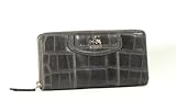 Coach Madison Croc Accordian Zip Wallet 46628 (SV/Grey)