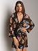 La Fee Verte Silk Kimono Robe Gypsy Rose Black