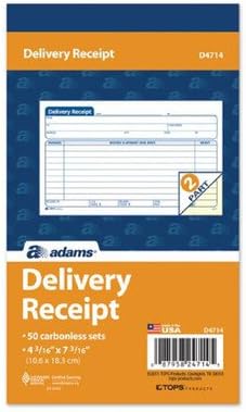2 Part Carbonless Delivery Receipt Book (Set of 25) [Set of 25]