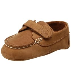 Ralph Lauren Layette Infant/Toddler Captain EZ Crib Shoe,Beige,0 M US Infant