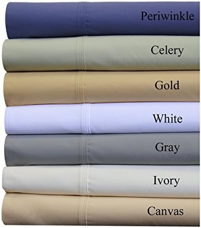 Abripedic 22 Inch Deep Pocket Solid Gold Queen 300TC Sheet Set, Breathable Crispy Soft Percale Bed Sheets