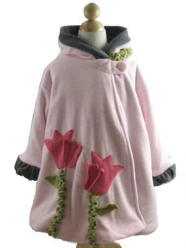 Corky and Company Girls Wrap Swing Coat Winter Coat Fashion F'leece Pink Tulip