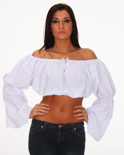 Bellydance Gypsy Renaissance Pirate Crop Top Choli Chemise Medieval Peasant Wench Costume SC88525A