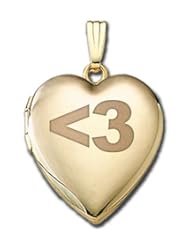 Solid 14K Yellow Gold "Sweetheart" <3 Locket 3/4 inch x 3/4 inch in Solid 14K Yellow Gold