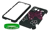 Flower Butterfly Full Rhinestones Design Snap On Hard Case for HTC Droid In ....