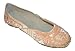 Apparel : Girls Peach Sequin Beaded Flats Shoes