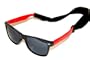 Vintage Retro Wayfarer Style Sunglasses w/Crokie Cord by QLook - Black / Red