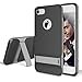 iPhone 7 Case, ROCK [Royce Stand] - Black & Iron Grey [Ultra Thin][Kickstand][Metal Texture Side Buttons][Dual Layered][Slim Fit][Hard PC + Soft TPU] For Apple iPhone 7 (2016)