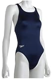 Speedo Womens Race Lycra Blend Learn to Swim Solid Superpro Back One Piece Swimsuit, Navy, 26