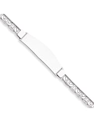 14K White Gold 13mm Anchor Link Identification Bracelet - 7 Inch