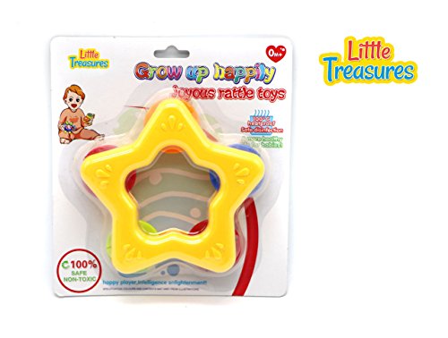 Little Treasures Baby Tether Rattle Toy Star-Shaped Tambourine Grow Up Happily Baby Joyous Rattle Toy for Ages 0+ Little Treasures Baby Tether Rattle Toy Star-Shaped Tambourine Grow Up Happily Baby Joyous Rattle Toy for Ages 0+