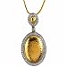 Two Tone Elliptical Shaped Diamond Pendant