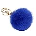 Shensee Rabbit Fur Ball Keychain Bag Plush Car Key Ring Car Key Pendant(Blue)