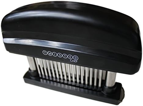 Meat Tenderizer Tool - 48 blade machine. Stainless steel tenderizing needles for mouth-watering meat, steak and poultry.