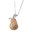 Tressa Sterling Silver Goldtone White and Green Cubic Zirconia Pear Necklace .925 Stamp Hypoallergenic