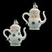 Pack of 8 Noble Gems Blown Glass Irish Teapot Christmas Ornaments 3