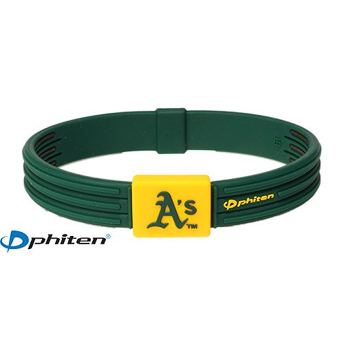 Oakland Athletics Mlb Authentic Collection Titanium Bracelet S-Type By Phiten