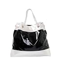 Murval of Paris Oversized Patent Leather Tote - Black and White Handbag
