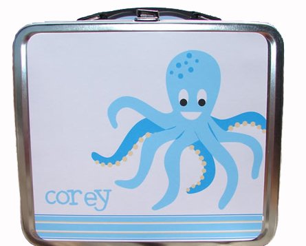 Blue Octopus Personalized Lunchbox