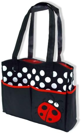 Teeny Tots Ladybug Diaper Bag with Changing Pad (Red)