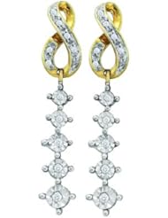 10KT Yellow Gold 0.20 CTW Diamond Fashion Earring