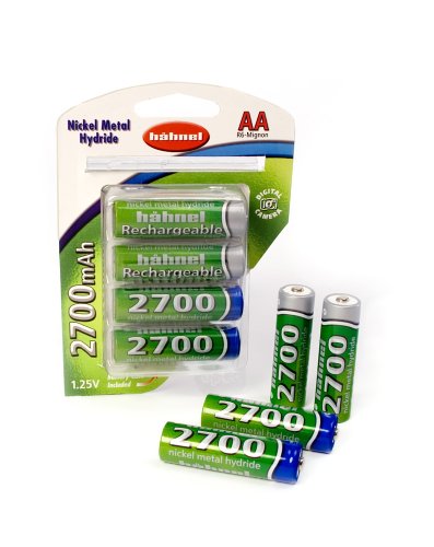 Haehnel Ni-MH-Hochvolt Akku Typ Mignon AA 2700 mAh, 1,25V, 4er Pack inkl. Etui
