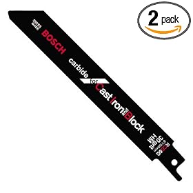 Bosch RCB6G 6-Inch 30 Grit Carbide reciprocating Saw Blades - 2 Pack