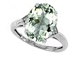 5.01 cttw 14k Gold Genuine Oval Green Amethyst and Diamond Ring - 14kt White or Yellow Gold