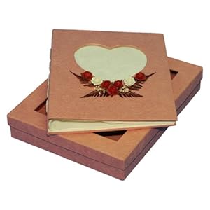 Handmade Heart & Roses Design Photo Album With Gift Box - Peach Lotka Paper