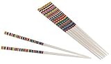 Typhoon Pack of Rainbow Stripe Chopsticks, 4 Pairs