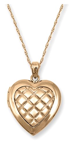 14k Yellow Gold Heart Locket, 18